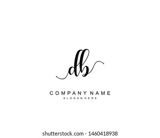 Initial DB beauty monogram and elegant logo design, handwriting logo of initial signature, wedding, fashion, floral and botanical with creative template.