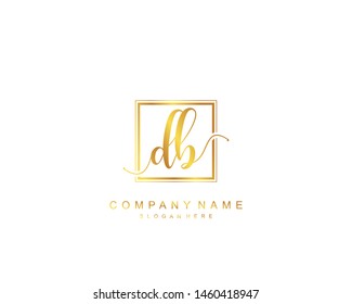 Initial DB beauty monogram and elegant logo design, handwriting logo of initial signature, wedding, fashion, floral and botanical with creative template.