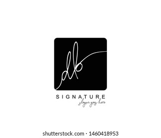 Initial DB beauty monogram and elegant logo design, handwriting logo of initial signature, wedding, fashion, floral and botanical with creative template.