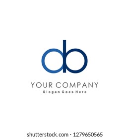 Initial DB or DO or AB logo design inspiration with circle concept