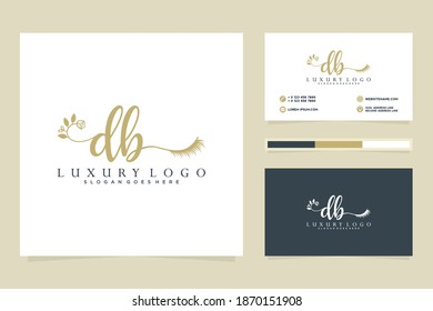 Initial DB Feminine logo collections and business card template.
