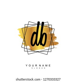 Initial DB handwriting logo vector