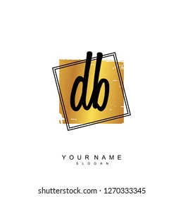 Initial DB handwriting logo vector