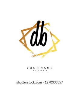 Initial DB handwriting logo vector