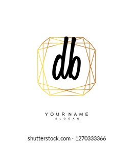 Initial DB handwriting logo vector