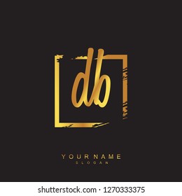 Initial DB handwriting logo vector