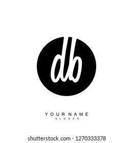 Initial DB handwriting logo vector