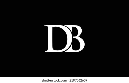 Initial DB modern monogram and elegant logo design, Professional Letters Vector Icon Logo on black background.
