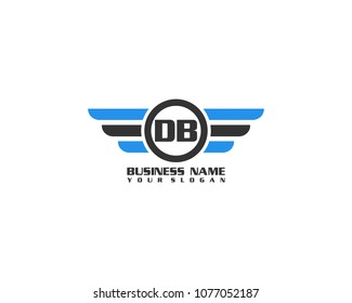 Initial DB wing logo template vector