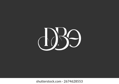 Diseño inicial del logotipo de la letra DBO. Diseño elegante del logotipo del monograma con los Elementos decorativos y la tipografía