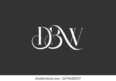 Initial DBW letter logo design. Elegant Monogram Logo Design with Decorative Elements and Typography