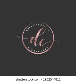 Initial DC beauty monogram and elegant logo design, handwriting logo of initial signature, wedding, fashion, floral and botanical with creative template.