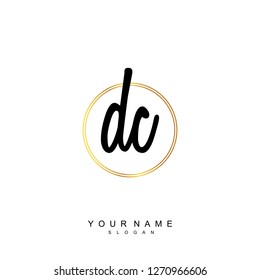 Initial DC handwriting logo vector