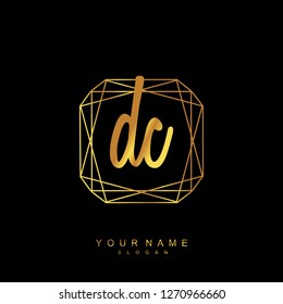 Initial DC handwriting logo vector