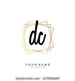 Initial DC handwriting logo vector