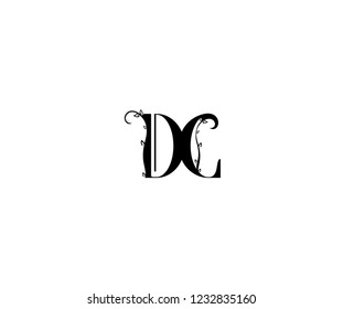 Initial DC Letter Linked Organic Flourishes Monogram Logotype