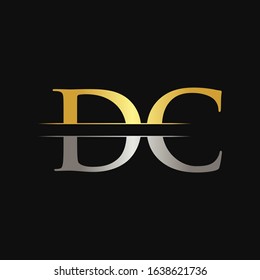 Initial DC Letter Logo With Creative Modern Calligraphy  Vector Template. Creative Abstract Letter DC Logo Design