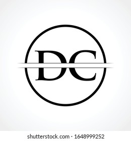 Plantilla de vector de diseño de logotipo de carta DC inicial con color negro. Diseño del logotipo DC