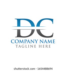 Initial DC Letter Logo Design Vector With Blue and Grey Color. DC Logo Design