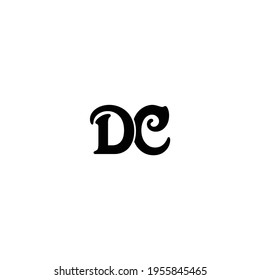 Initial dc logo design or icon isolated vector image