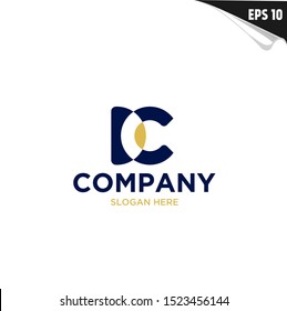 Initial DC Logo monogram design template. Simple circle shape style modern logo.