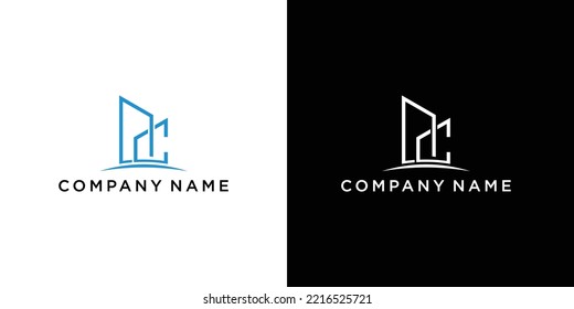 Initial DC pentagon icon. building , real estate and construction logo design vector