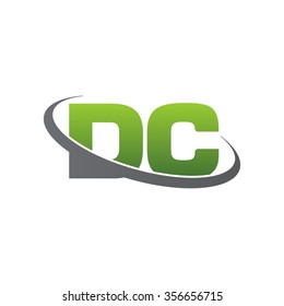 initial DC swoosh ring company logo green gray