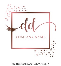 Initial DD calligraphy company eye and eyelash handwriting