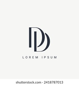 Initial DD and D modern monogram and elegant logo design, Professional Letters Vector Icon Logo on background