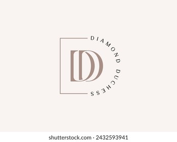 DD inicial para el diamante Duquesa Lady Preneur Logo Plantilla para mujer de negocios