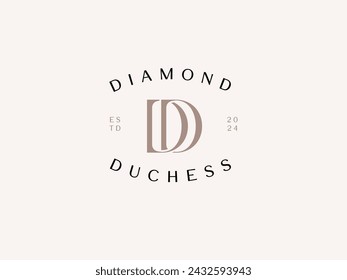 DD inicial para el diamante Duquesa Lady Preneur Logo Plantilla para mujer de negocios