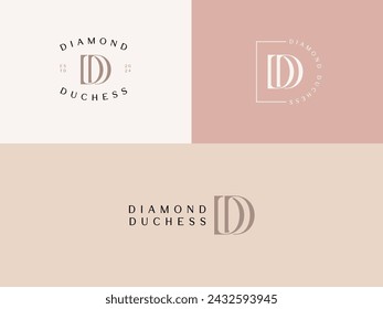 DD inicial para el diamante Duquesa Lady Preneur Logo Plantilla para mujer de negocios