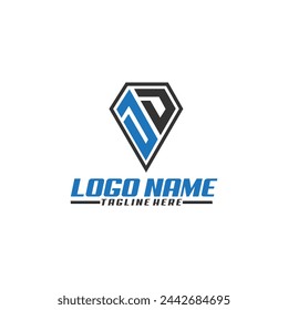 initial DD diamond modern logo design vector