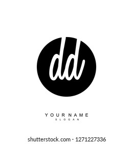 Initial DD handwriting logo vector