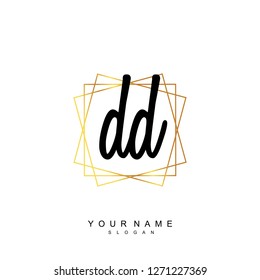 Initial DD handwriting logo vector