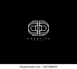 Initial DD Letter Modern Creative Linear Monochromatic Logo