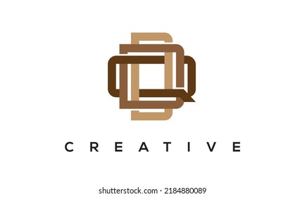 Logotipo de Monograma de las letras DDQ iniciales. Ilustración vectorial de las letras modernas creativas.