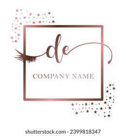 Initial DE calligraphy company eye and eyelash handwriting