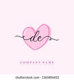 Initial DE handwriting logo