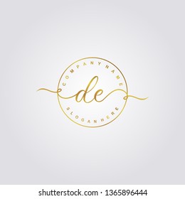 Initial DE handwriting logo