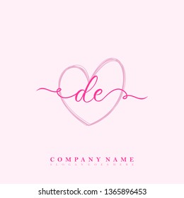 Initial DE handwriting logo