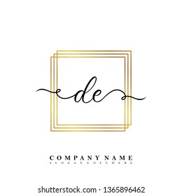 Initial DE handwriting logo