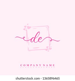 Initial DE handwriting logo
