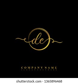 Initial DE handwriting logo