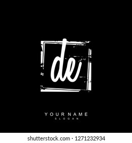 Initial DE handwriting logo vector