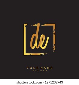 Initial DE handwriting logo vector