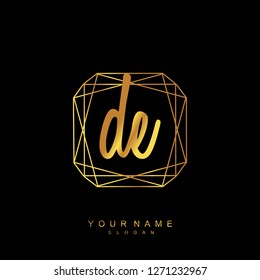 Initial DE handwriting logo vector