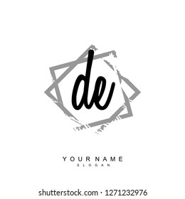 Initial DE handwriting logo vector