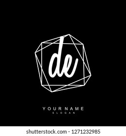 Initial DE handwriting logo vector