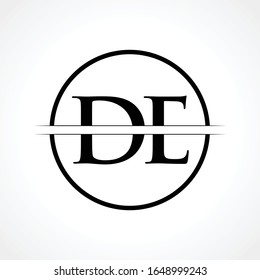 Initial DE Letter Logo Design Vector Template With Black Color. DE Logo Design